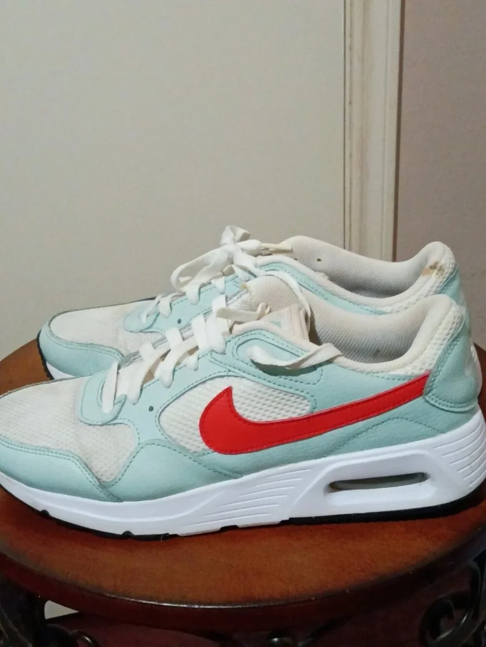 Nike Air Max SC SE Womens Size 9.5 White Blue Athletic Running Shoes Sneakers